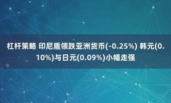 杠杆策略 印尼盾领跌亚洲货币(-0.25%) 韩元(0.10%)与日元(0.09%)小幅走强